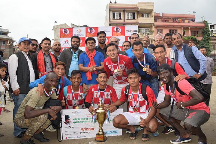 म्याक्सवेल एलोनको ह्याट्रिकमा एलिट स्पोर्टस च्याम्पियन